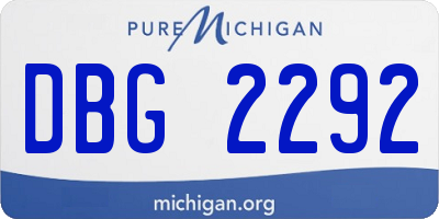 MI license plate DBG2292