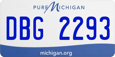 MI license plate DBG2293