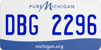 MI license plate DBG2296