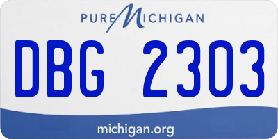MI license plate DBG2303