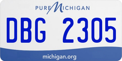 MI license plate DBG2305