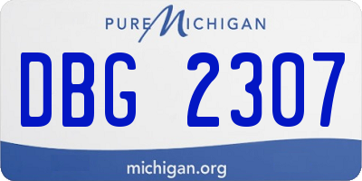 MI license plate DBG2307