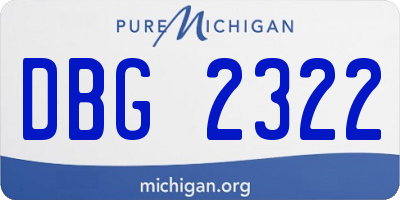 MI license plate DBG2322