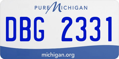 MI license plate DBG2331