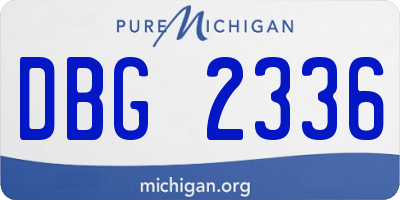 MI license plate DBG2336