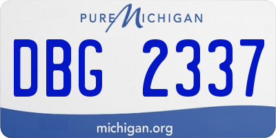 MI license plate DBG2337