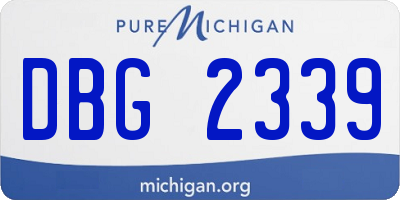 MI license plate DBG2339