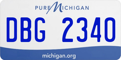 MI license plate DBG2340