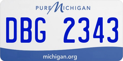 MI license plate DBG2343
