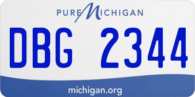 MI license plate DBG2344