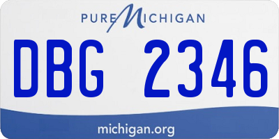 MI license plate DBG2346