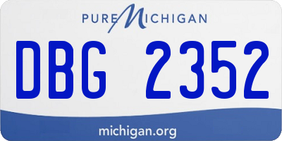 MI license plate DBG2352