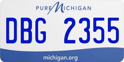 MI license plate DBG2355