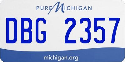 MI license plate DBG2357