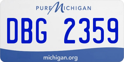 MI license plate DBG2359