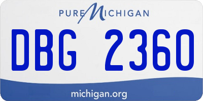 MI license plate DBG2360