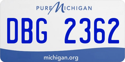 MI license plate DBG2362