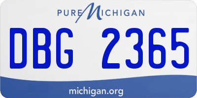MI license plate DBG2365