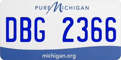 MI license plate DBG2366