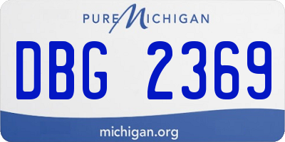 MI license plate DBG2369