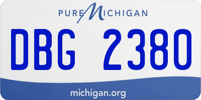 MI license plate DBG2380
