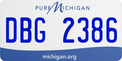 MI license plate DBG2386