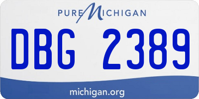 MI license plate DBG2389