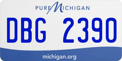 MI license plate DBG2390
