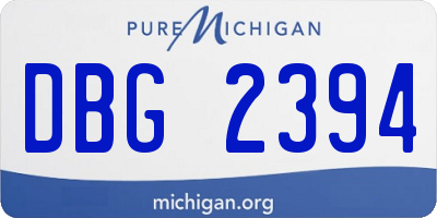 MI license plate DBG2394