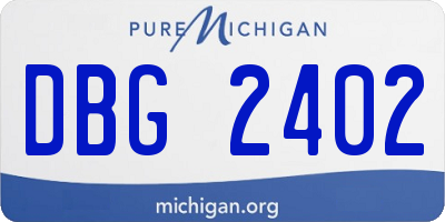 MI license plate DBG2402