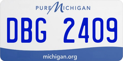 MI license plate DBG2409