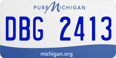 MI license plate DBG2413