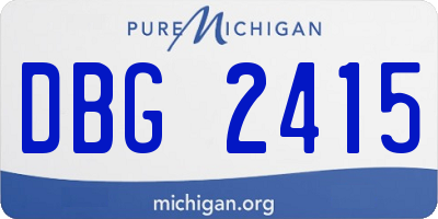 MI license plate DBG2415