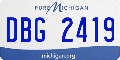 MI license plate DBG2419
