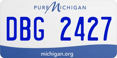 MI license plate DBG2427