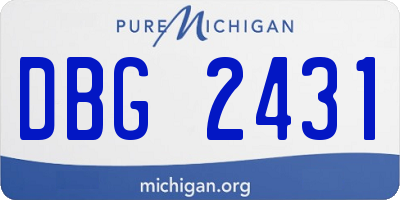 MI license plate DBG2431