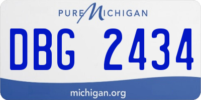 MI license plate DBG2434