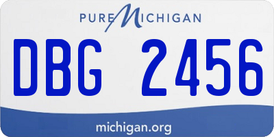 MI license plate DBG2456