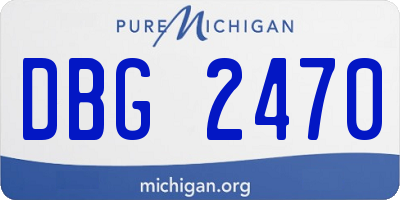 MI license plate DBG2470