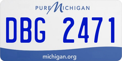 MI license plate DBG2471