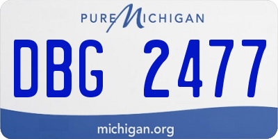 MI license plate DBG2477