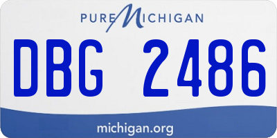 MI license plate DBG2486