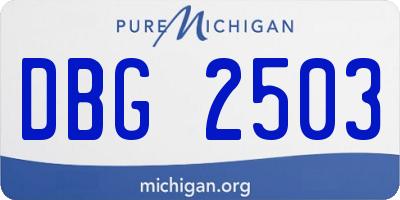 MI license plate DBG2503