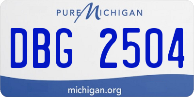 MI license plate DBG2504