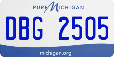 MI license plate DBG2505