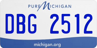 MI license plate DBG2512