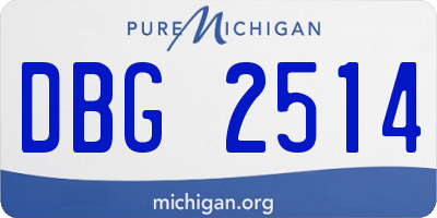 MI license plate DBG2514