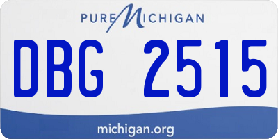 MI license plate DBG2515