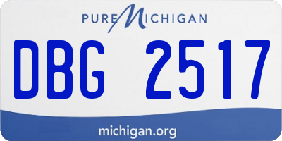 MI license plate DBG2517