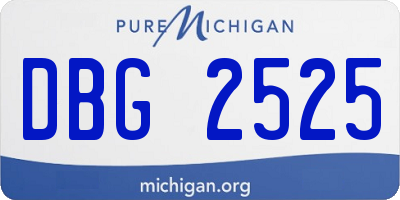 MI license plate DBG2525